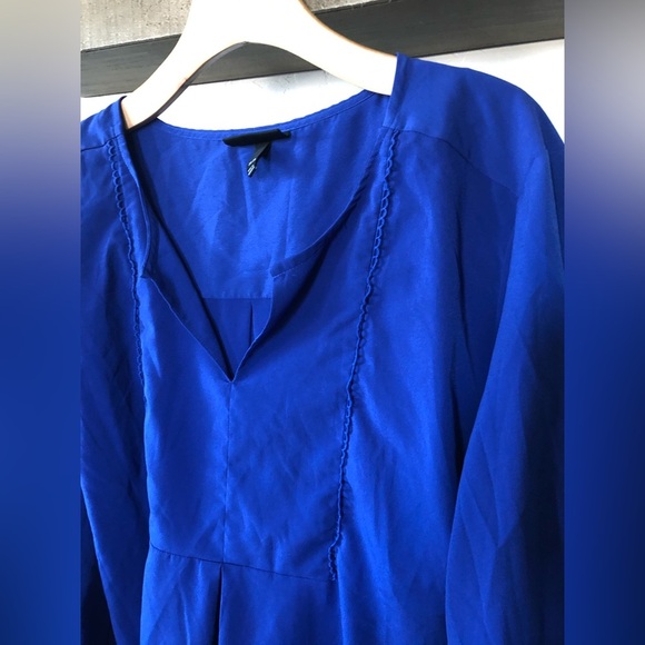 Lane Bryant|Royal blue chiffon long sleeve blouse with eyelet detail, plus size• - Picture 5 of 11